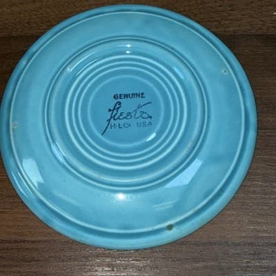 Fiesta Saucers 6" By Homer Laughlin Retired USA Lot of 4 Lime Green Teal Blue - Thumbnail 14
