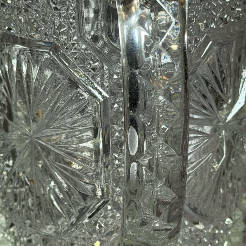 Vintage Imperial Glass Amelia Star Medallion Double Handled Celery Vase Spooner - Thumbnail 8