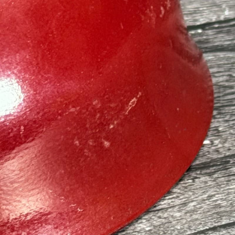 Hazel-Atlas Red Fired-On Milk Glass Coffee Cup Teacup 3" - Thumbnail 5
