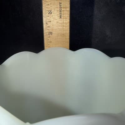 VTG NAPCO Milk Glass Grapes and Cherries Pedestal Heavy Bowl Planter Vase #1186 - Thumbnail 12