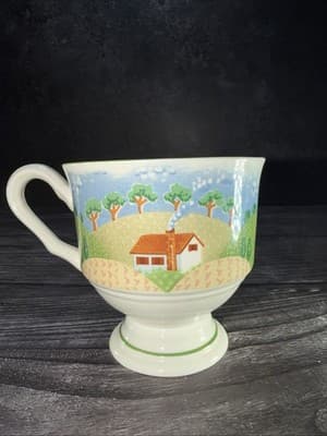 Sangostone Footed Coffee Cup Country Cottage (3645) Replacement