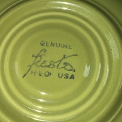 Fiesta Saucers 6" By Homer Laughlin Retired USA Lot of 4 Lime Green Teal Blue - Thumbnail 11