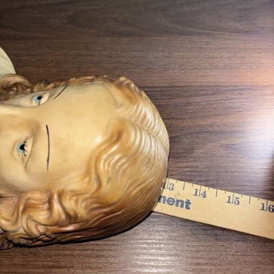 Vintage Sacred Heart Jesus Chalkware Hanging Wall Plaques 13" Church Sanctuary - Thumbnail 12