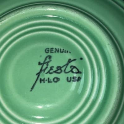 Fiesta Saucers 6" By Homer Laughlin Retired USA Lot of 4 Lime Green Teal Blue - Thumbnail 13