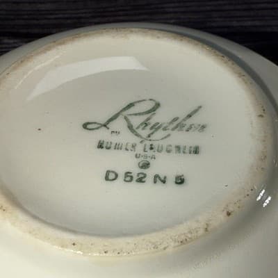 HOMER LAUGHLIN USA RHYTHM PINK MAGNOLIA Creamer & Sugar Bowl with Lid - Thumbnail 10
