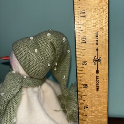 Snowman Fleece Vintage Raz Imports Pillowy Melty Look Soft Winter Decor Green - Thumbnail 9