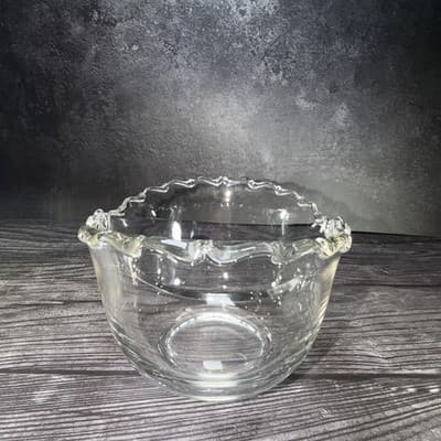 FOSTORIA NAVARRE CRYSTAL *4 3/8" ICE BUCKET w/METAL HANDLE Magnesium Glass Glow - Thumbnail 7