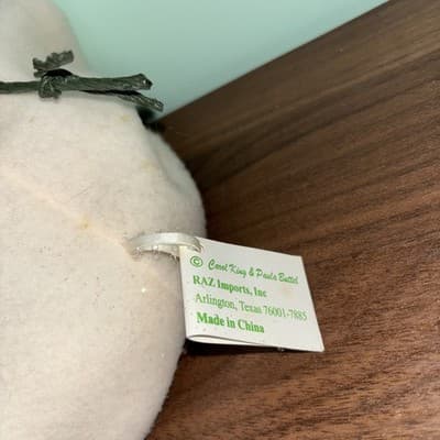 Snowman Fleece Vintage Raz Imports Pillowy Melty Look Soft Winter Decor Green - Thumbnail 2