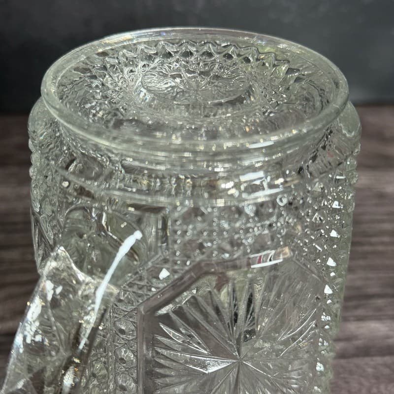 Vintage Imperial Glass Amelia Star Medallion Double Handled Celery Vase Spooner - Thumbnail 9