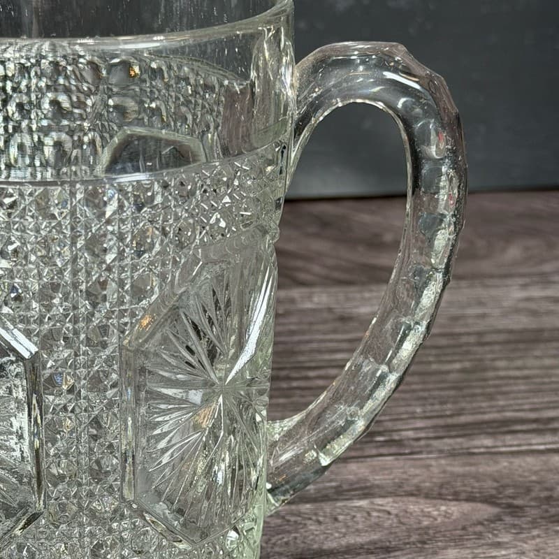 Vintage Imperial Glass Amelia Star Medallion Double Handled Celery Vase Spooner - Thumbnail 5