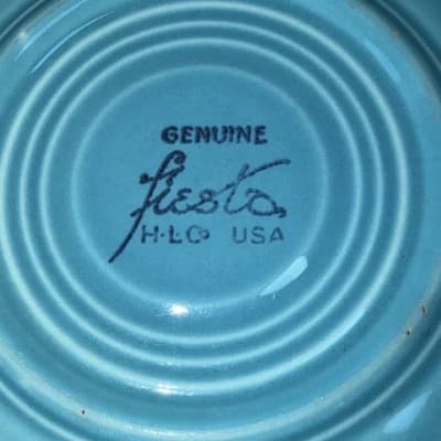 Fiesta Saucers 6" By Homer Laughlin Retired USA Lot of 4 Lime Green Teal Blue - Thumbnail 15