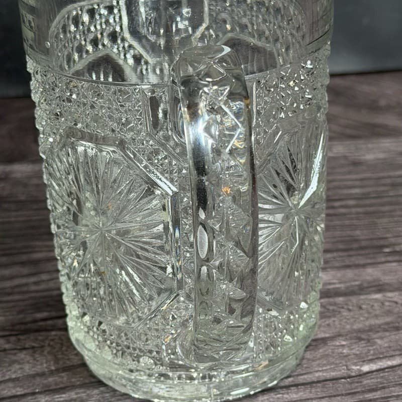 Vintage Imperial Glass Amelia Star Medallion Double Handled Celery Vase Spooner - Thumbnail 3