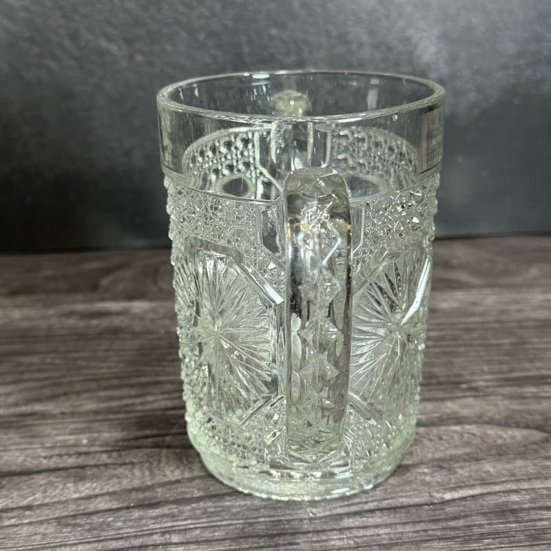 Vintage Imperial Glass Amelia Star Medallion Double Handled Celery Vase Spooner - Thumbnail 11