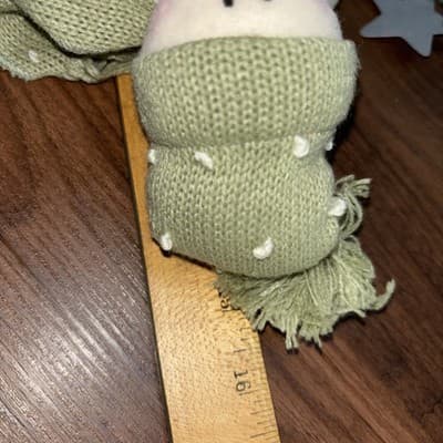 Snowman Fleece Vintage Raz Imports Pillowy Melty Look Soft Winter Decor Green - Thumbnail 10