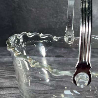 FOSTORIA NAVARRE CRYSTAL *4 3/8" ICE BUCKET w/METAL HANDLE Magnesium Glass Glow - Thumbnail 4