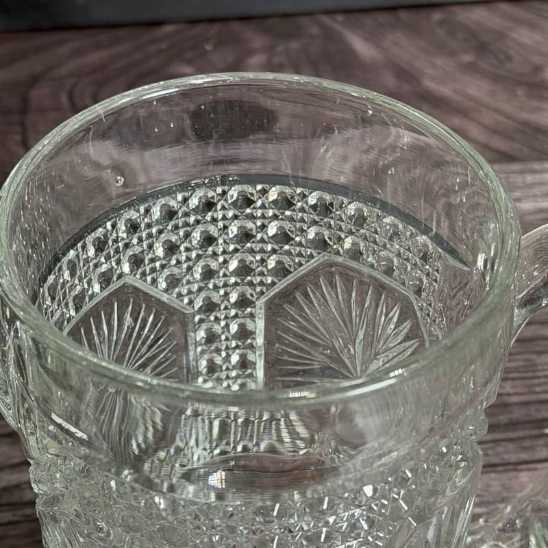 Vintage Imperial Glass Amelia Star Medallion Double Handled Celery Vase Spooner - Thumbnail 4