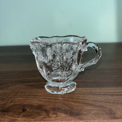 Vtg Fostoria Baroque Chintz Etched Sugar & Creamer 3 5/8” Tall Decorative Glas - Thumbnail 7