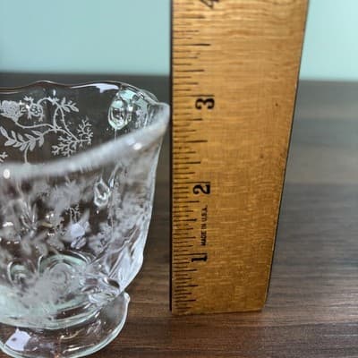 Vtg Fostoria Baroque Chintz Etched Sugar & Creamer 3 5/8” Tall Decorative Glas - Thumbnail 18