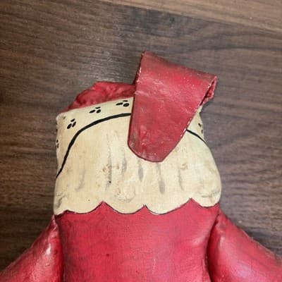 Vintage Hand Painted Fabric Folk Art Santa Claus Sitting Figure Doll 12" - Thumbnail 8