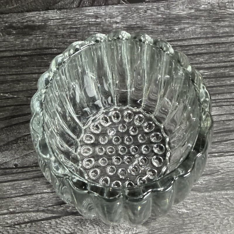 Jeanette National Glass Ribbed Lidded Sugar Jam Jar Hobnail Bottom 5” Vintage - Thumbnail 2