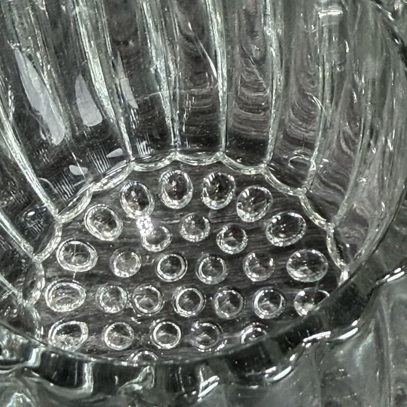 Jeanette National Glass Ribbed Lidded Sugar Jam Jar Hobnail Bottom 5” Vintage - Thumbnail 3