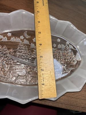 VTG Mikasa Crystal Christmas Silent Night 11.5" TrayServing Platter Santa Scenes - Thumbnail 15