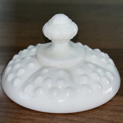 Fenton Milk Glass Hobnail Lid for Scalloped Creamer 3902-3 1/4" Replacement