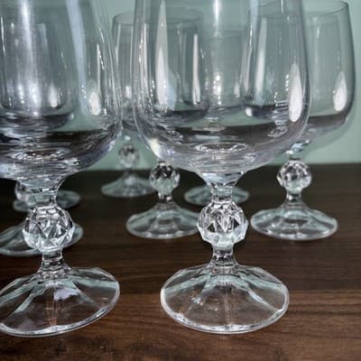 (10) Claudia By Import Associates Crystal Glass Water Goblet Glasses 6.5” - Thumbnail 2