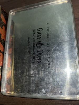 VTG Gray Dunn Biscuit Tin Village Of Sussex Village Scene Star Inn Metal Leafs - Thumbnail 12