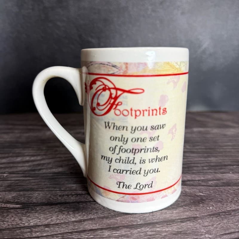 Bay Island Inc. Footprints in the Sand Religious Poem Coffee Mug 4-Inch