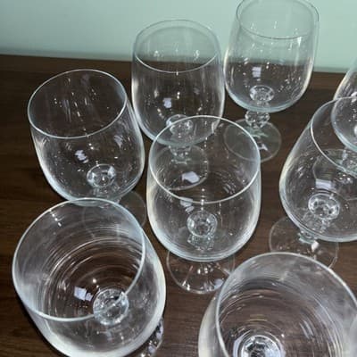 (10) Claudia By Import Associates Crystal Glass Water Goblet Glasses 6.5” - Thumbnail 3