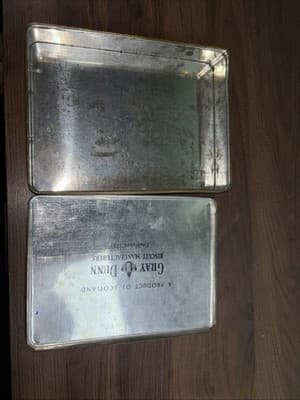 VTG Gray Dunn Biscuit Tin Village Of Sussex Village Scene Star Inn Metal Leafs - Thumbnail 11