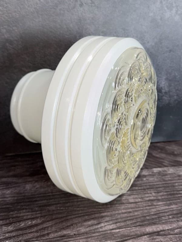 Vintage Art Deco 8-Inch Fitter Skyscraper Style Milk Glass Ceiling Light Shade w