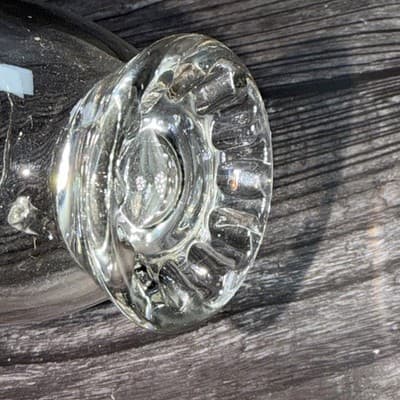 Vintage Clear Glass Open Sugar Bowl with Handles and Scalloped Rim - Thumbnail 15