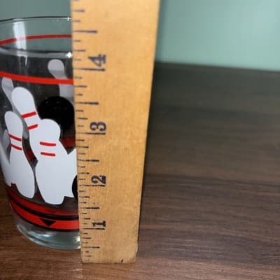 Unbranded Bowling Glass Bowling Pins And Balls Vintage Drinking Glass Red Black - Thumbnail 13