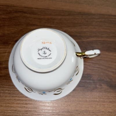Royal Chelsea 3800A Turquoise Birds & Leaves Footed Cup and Saucer Gold Oriental - Thumbnail 14