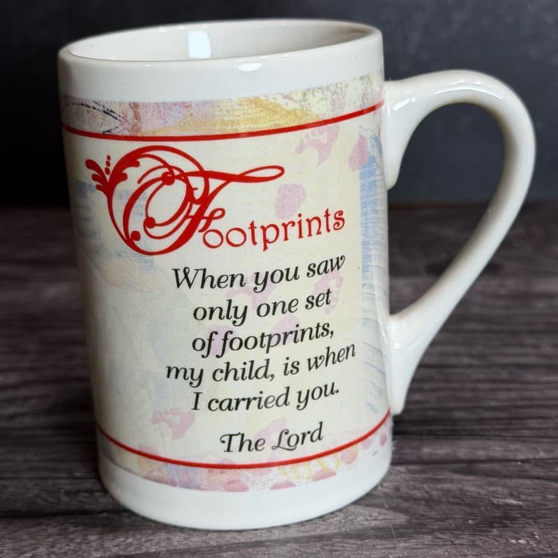 Bay Island Inc. Footprints in the Sand Religious Poem Coffee Mug 4-Inch - Thumbnail 5