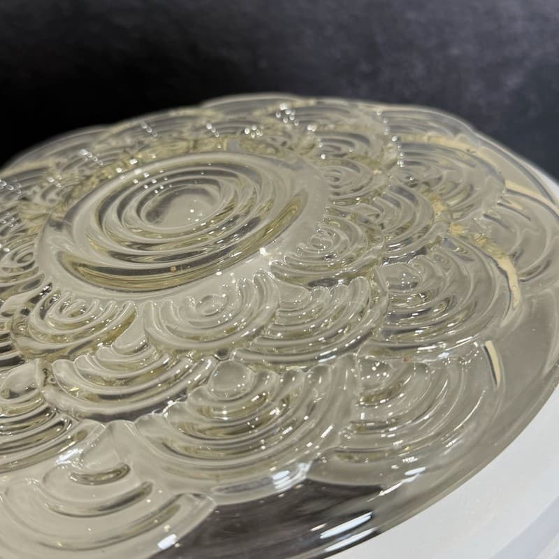 Vintage Art Deco 8-Inch Fitter Skyscraper Style Milk Glass Ceiling Light Shade w - Thumbnail 7