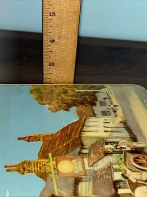 VTG Gray Dunn Biscuit Tin Village Of Sussex Village Scene Star Inn Metal Leafs - Thumbnail 16