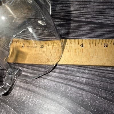 Vintage Clear Glass Open Sugar Bowl with Handles and Scalloped Rim - Thumbnail 9