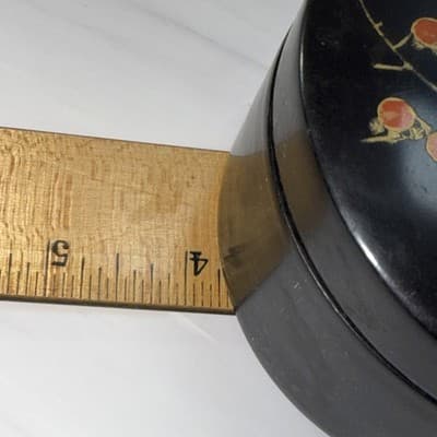Japanese Black Lacquer Vintage Coasters w/Gold Flowers Leaf Limbs Design - Thumbnail 20