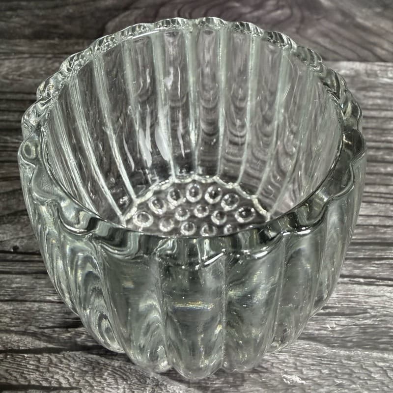 Jeanette National Glass Ribbed Lidded Sugar Jam Jar Hobnail Bottom 5” Vintage - Thumbnail 4