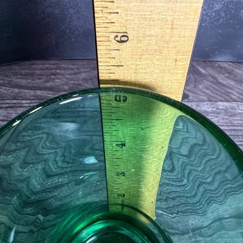 Vintage Mexican Hand Blown Green Bubble Glass Tumbler, 5.5" - Thumbnail 5