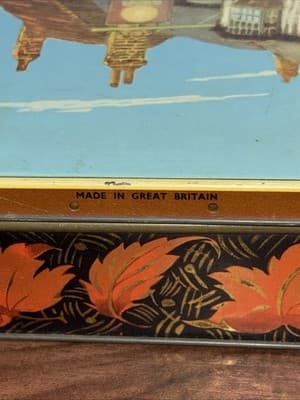 VTG Gray Dunn Biscuit Tin Village Of Sussex Village Scene Star Inn Metal Leafs - Thumbnail 7