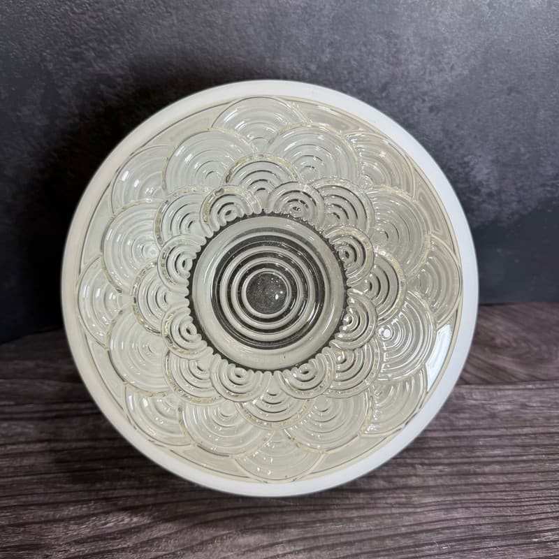Vintage Art Deco 8-Inch Fitter Skyscraper Style Milk Glass Ceiling Light Shade w - Thumbnail 4