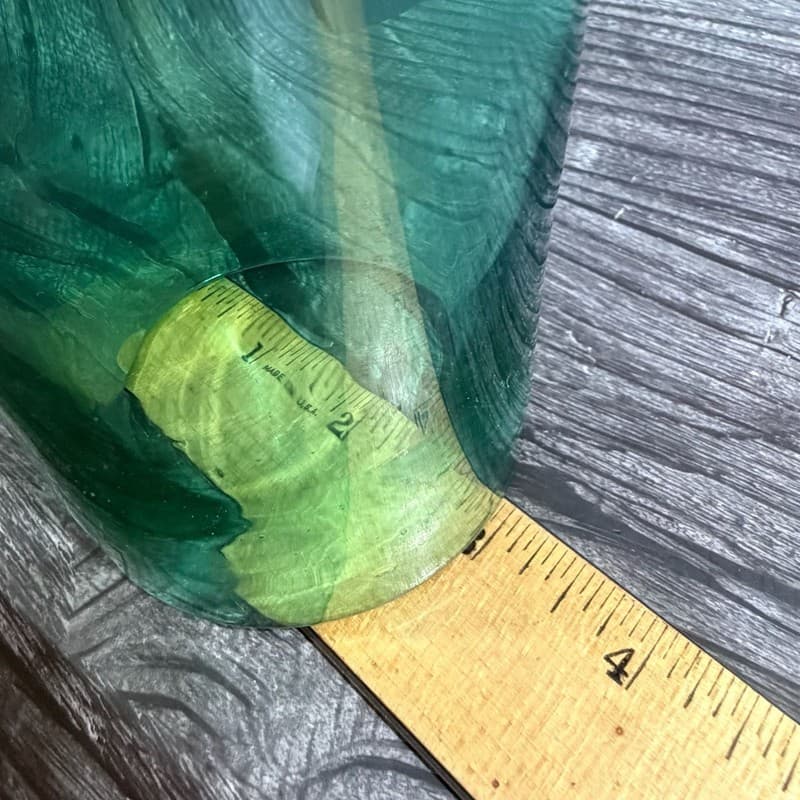 Vintage Mexican Hand Blown Green Bubble Glass Tumbler, 5.5" - Thumbnail 6