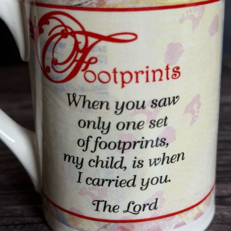 Bay Island Inc. Footprints in the Sand Religious Poem Coffee Mug 4-Inch - Thumbnail 2