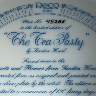 VTG Sandra Kuck The Tea Party Decorative Collectible Art Plate 4337PT NO COA - Thumbnail 9