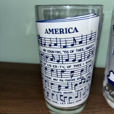 VTG 5 States Collectors Glasses Drinking Tumbler with Sheet Music Novelty - Thumbnail 17