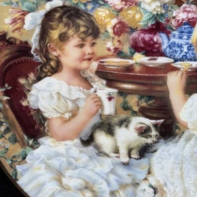 VTG Sandra Kuck The Tea Party Decorative Collectible Art Plate 4337PT NO COA - Thumbnail 2